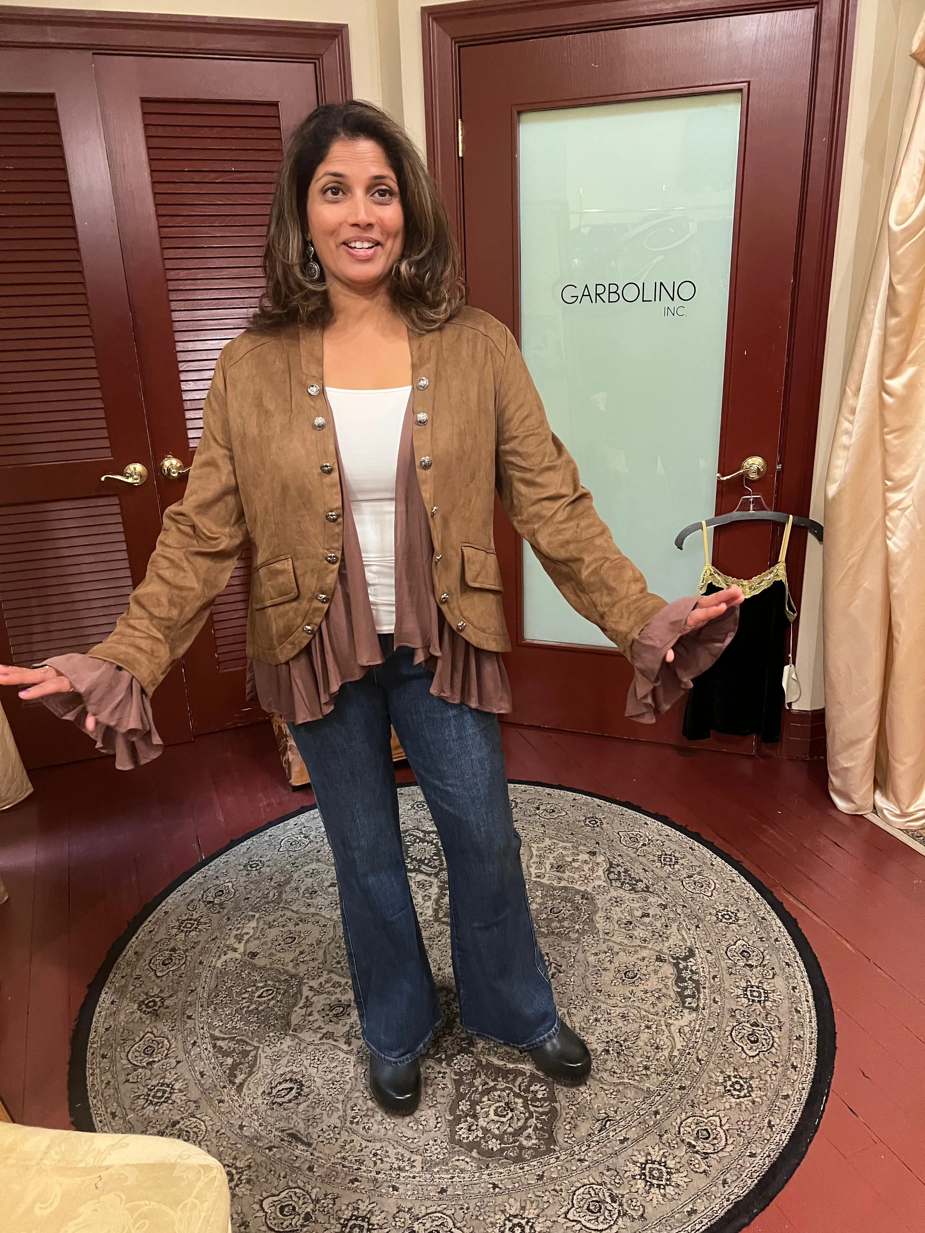Adore, Faux Suede, Military Jacket in Camel