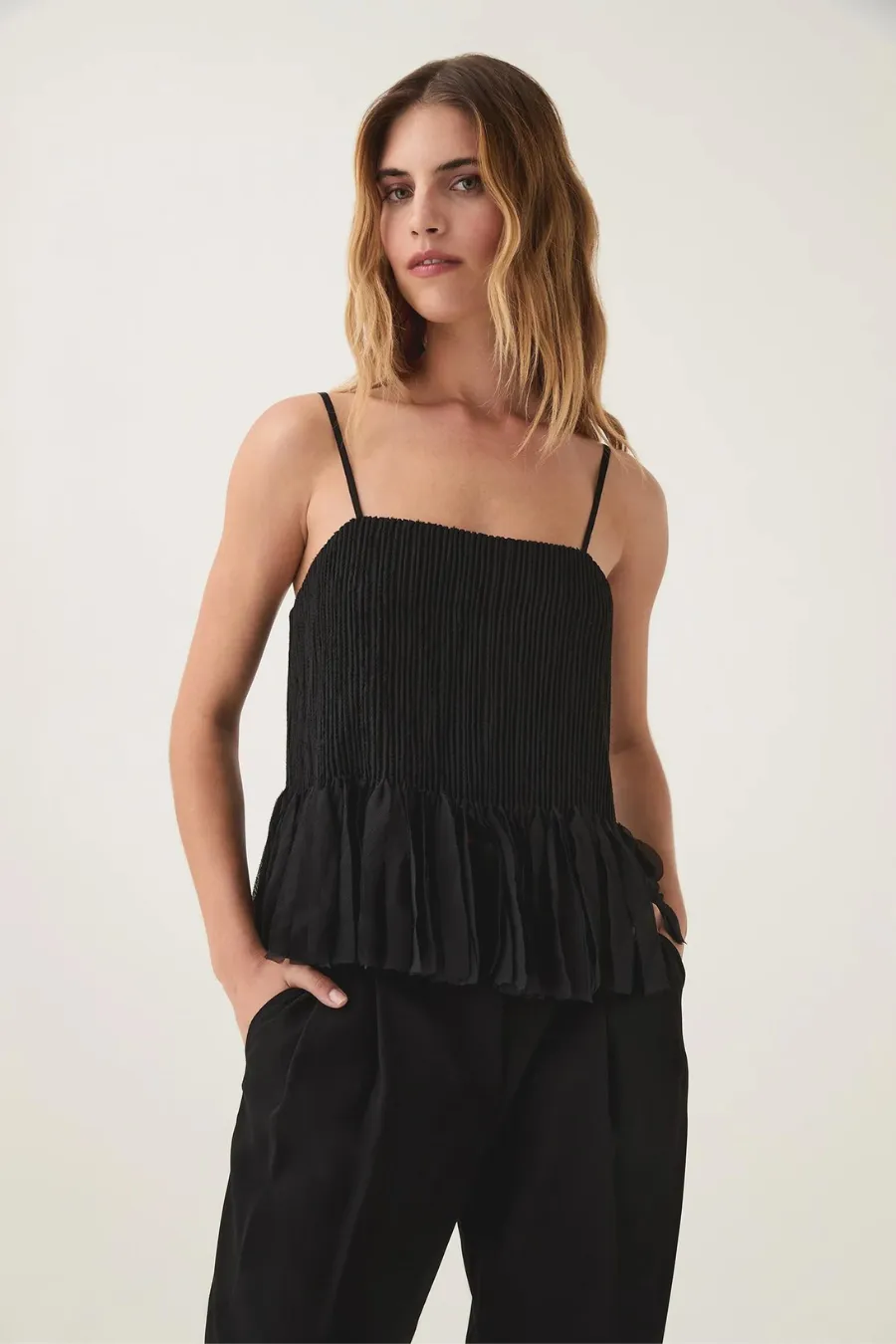 Arris Fringed Top Black