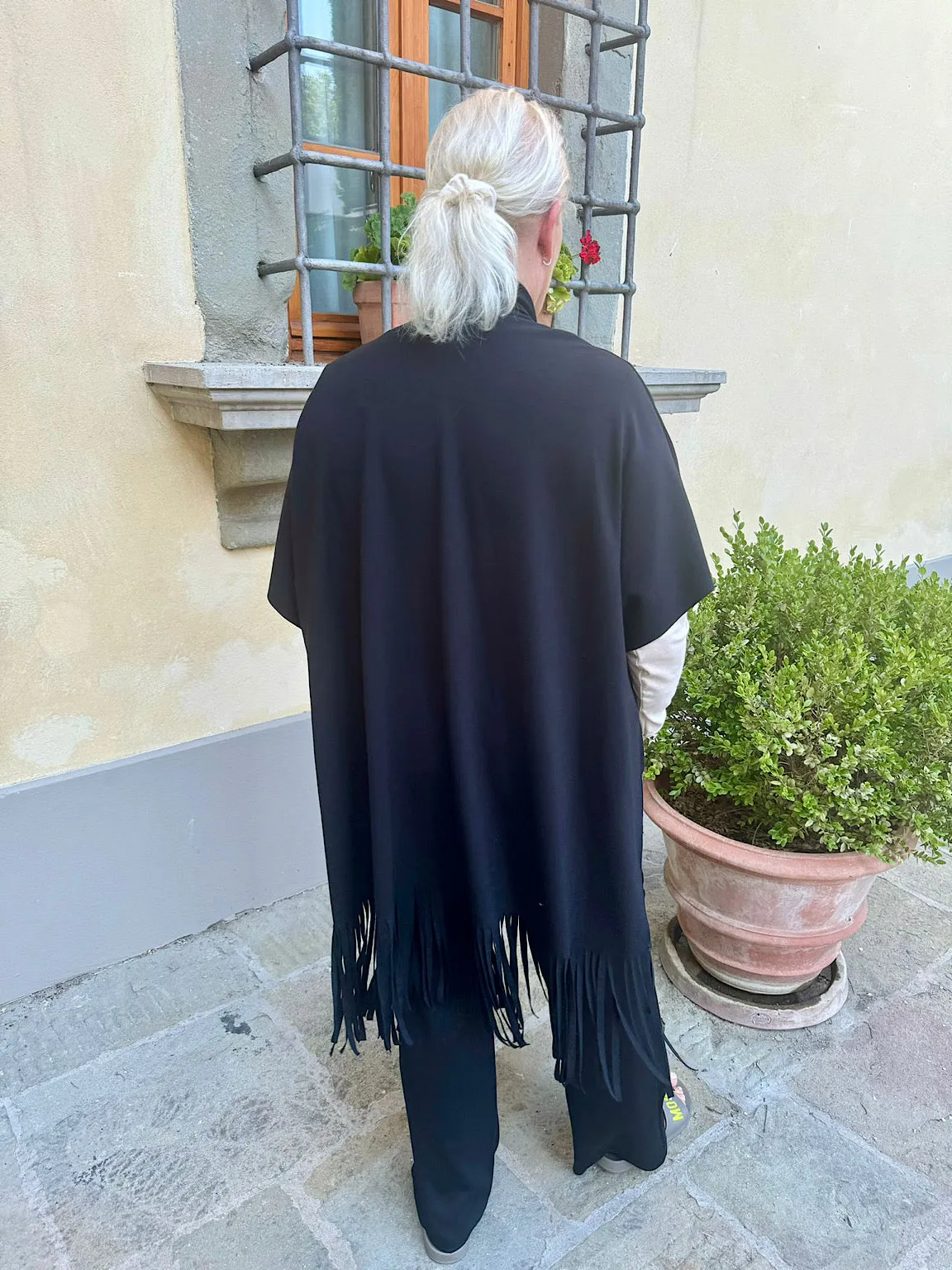 Black Fringed Hem Cardigan Tori