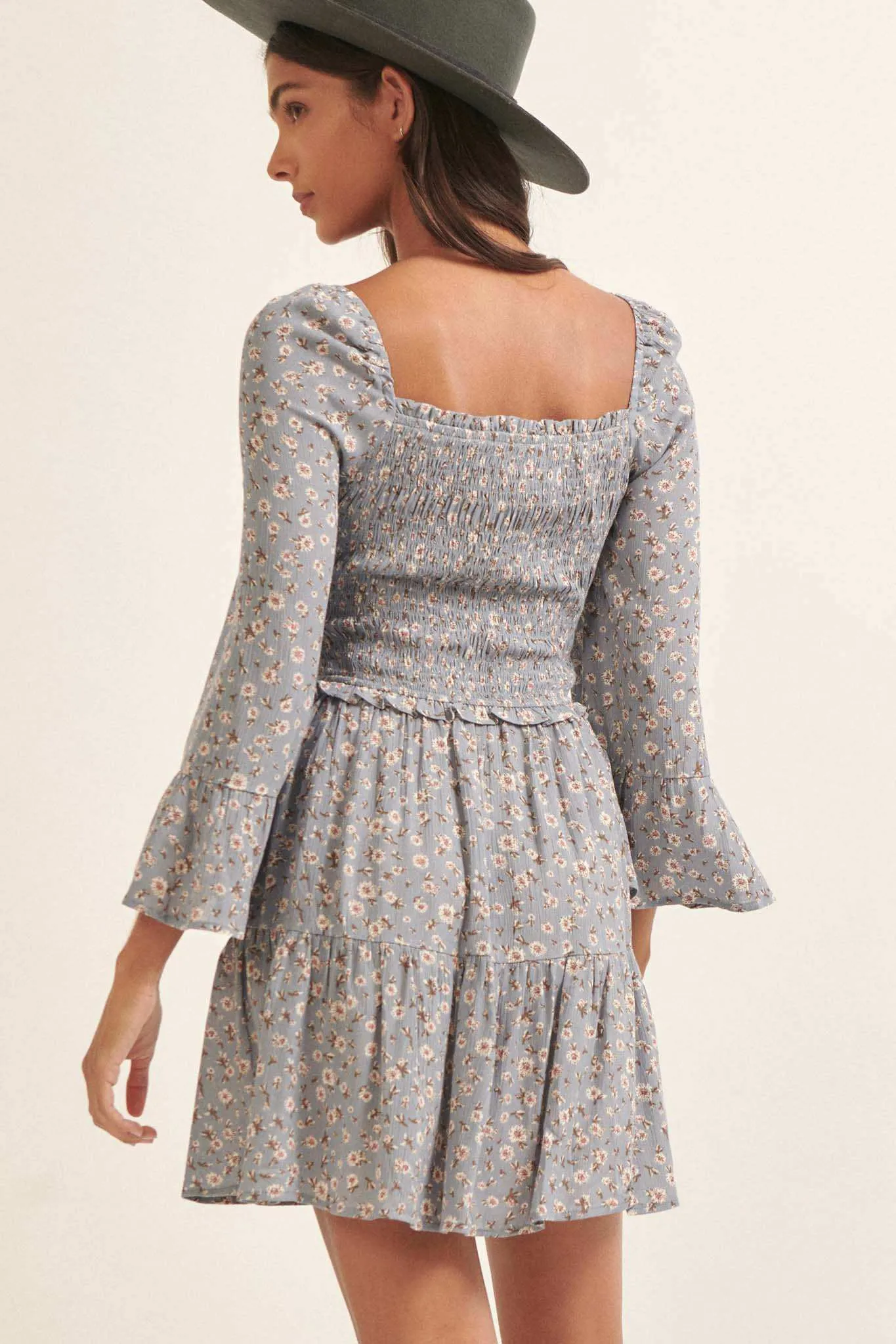 Blooming Meadow Smocked Floral Mini Dress