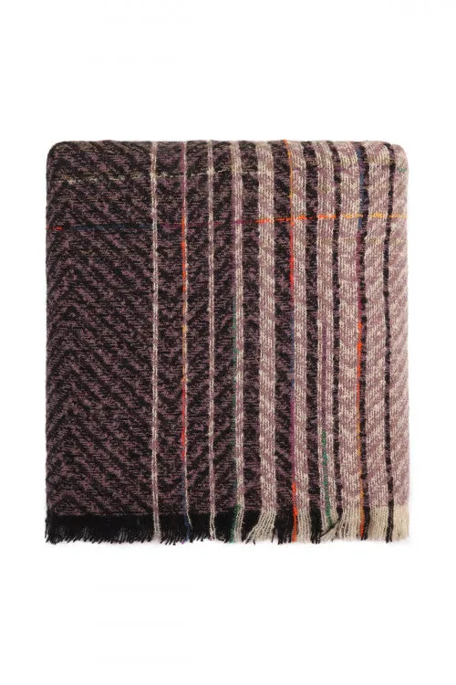 Brown Plaid Fringed Scarf
