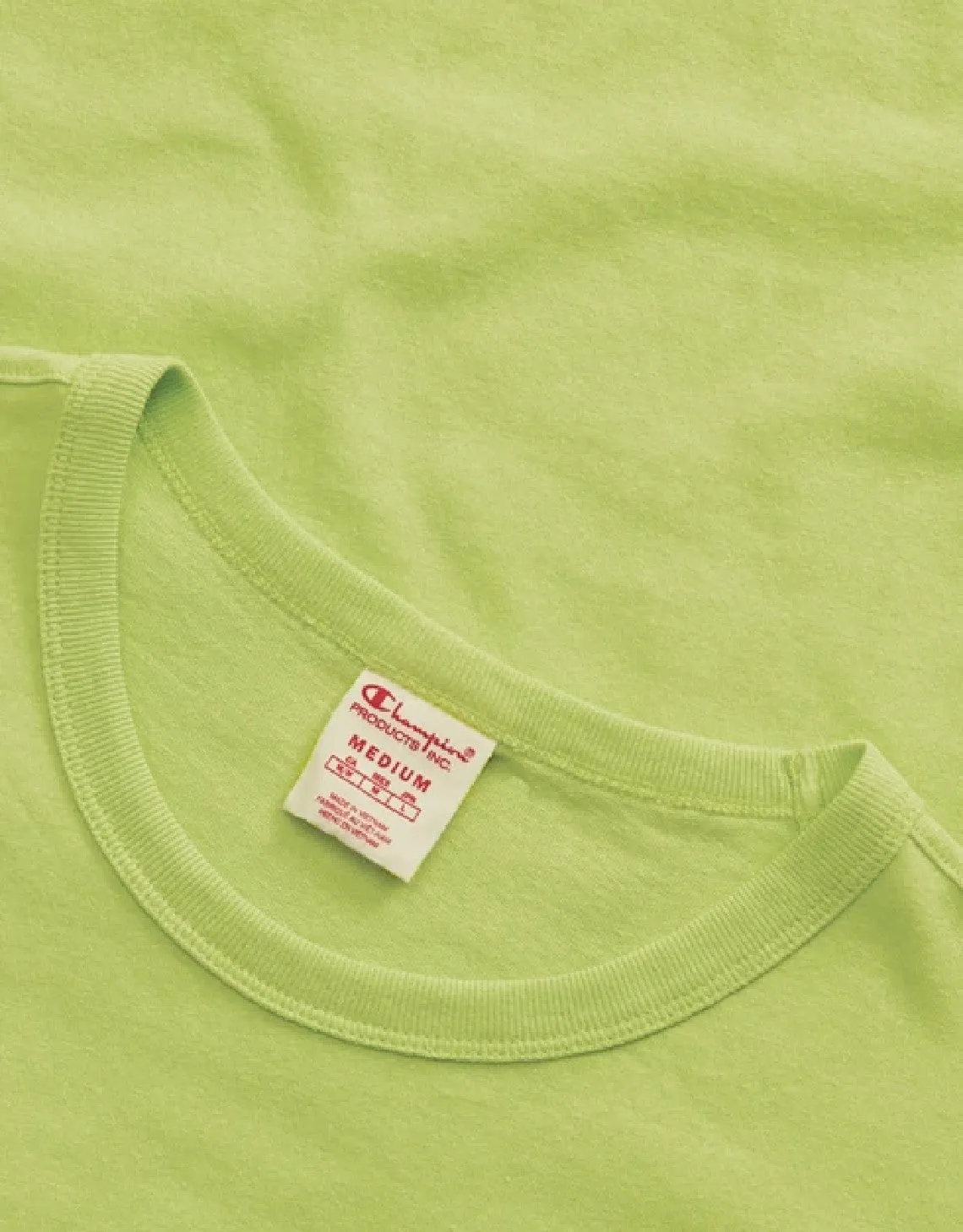 CHAMPION EUROPE SCRIPT LOGO CREW NECK T SHIRT GREEN CONFECTION
