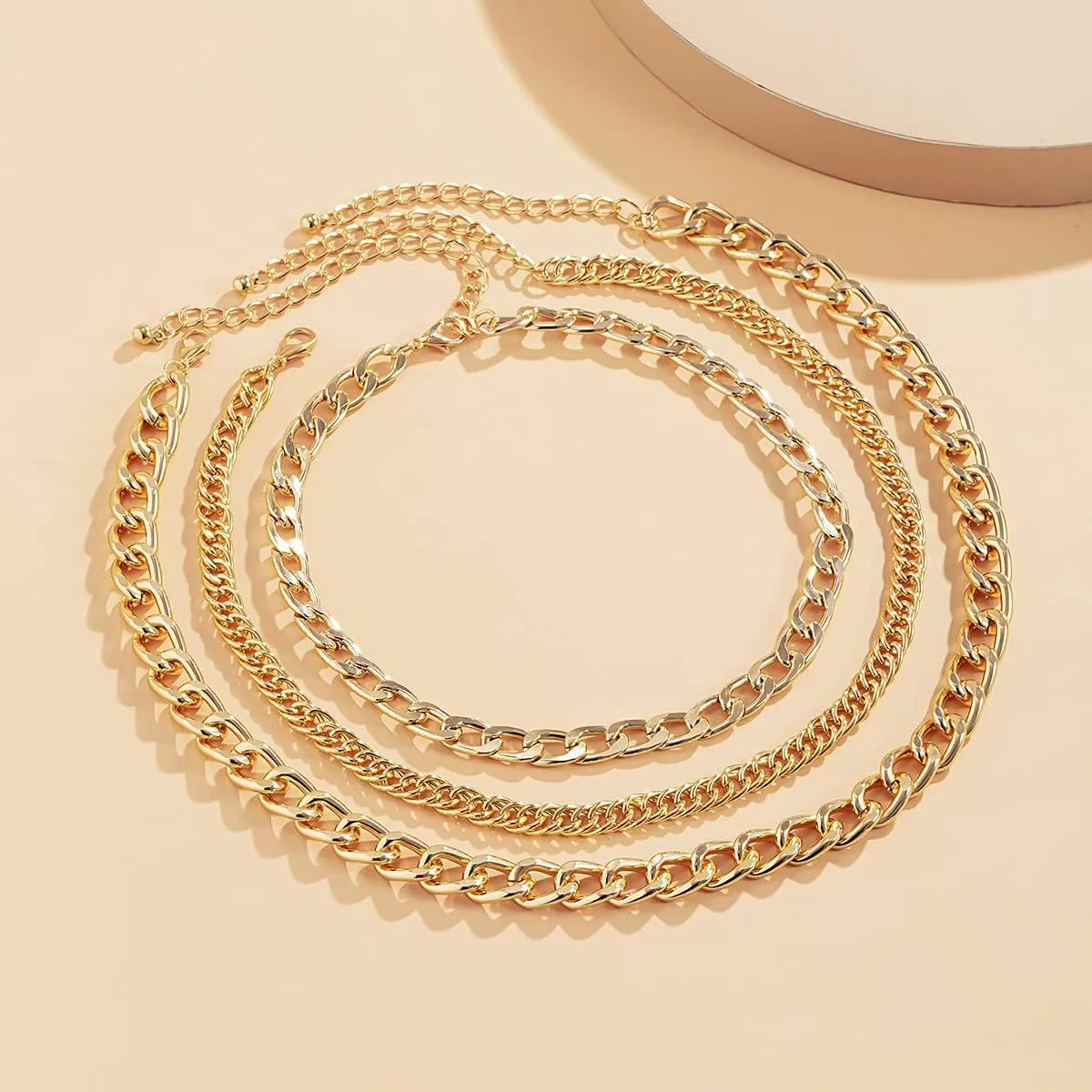 Chunky Gold Necklaces for Women Gold Layered Necklaces Punk 8090s Hip Hop Necklace Cuban Link Chain Necklaces Layered Choker Necklace Prom Jewelry Freaknik Outfit Accessories