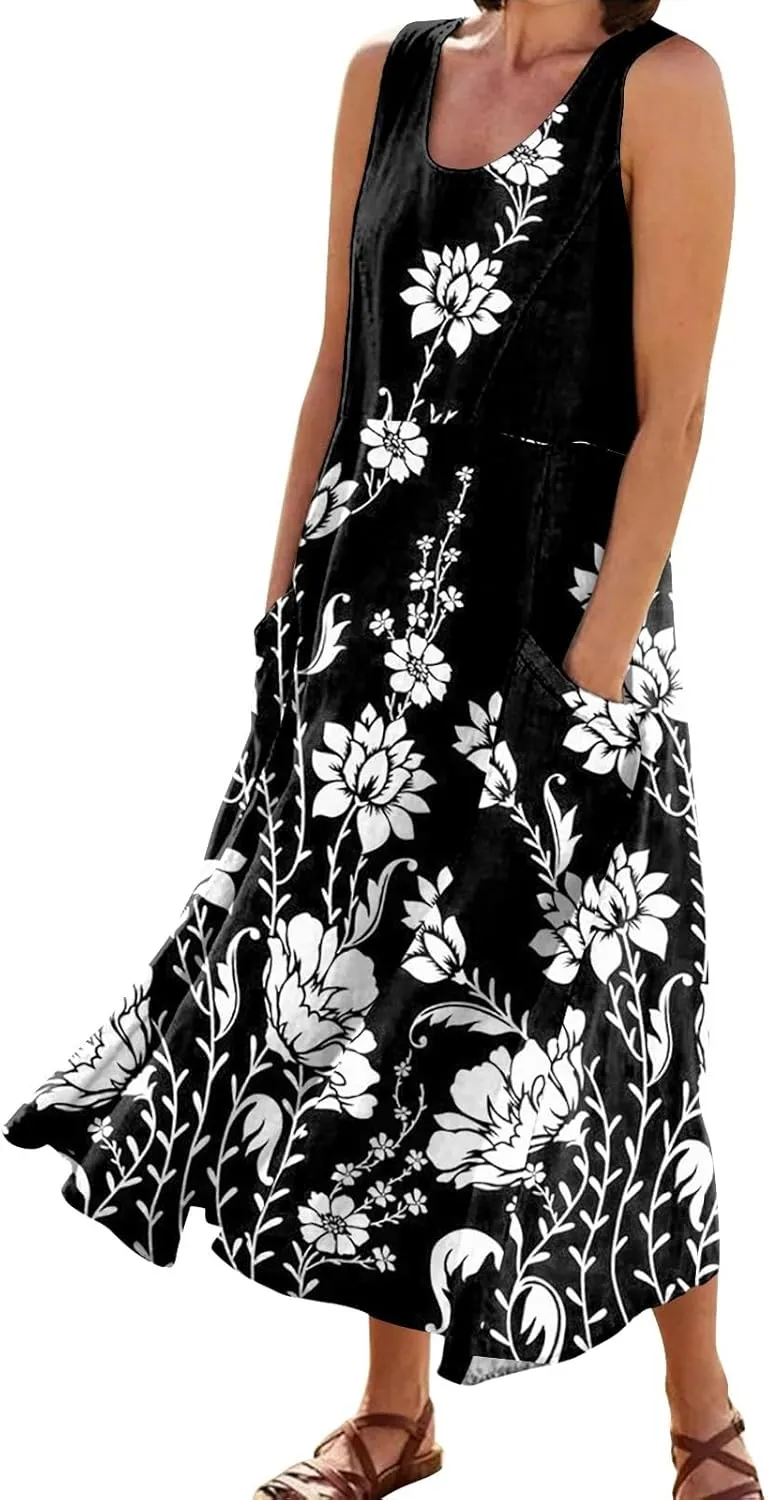 Dresses for Women 2024 Sleeveless Maxi Dress Short Sundresses for Women Casual Dresses for Women 2024 Women Dresses