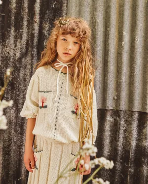 FISH & KIDS SS24 Knit Embroidered Blouse Top