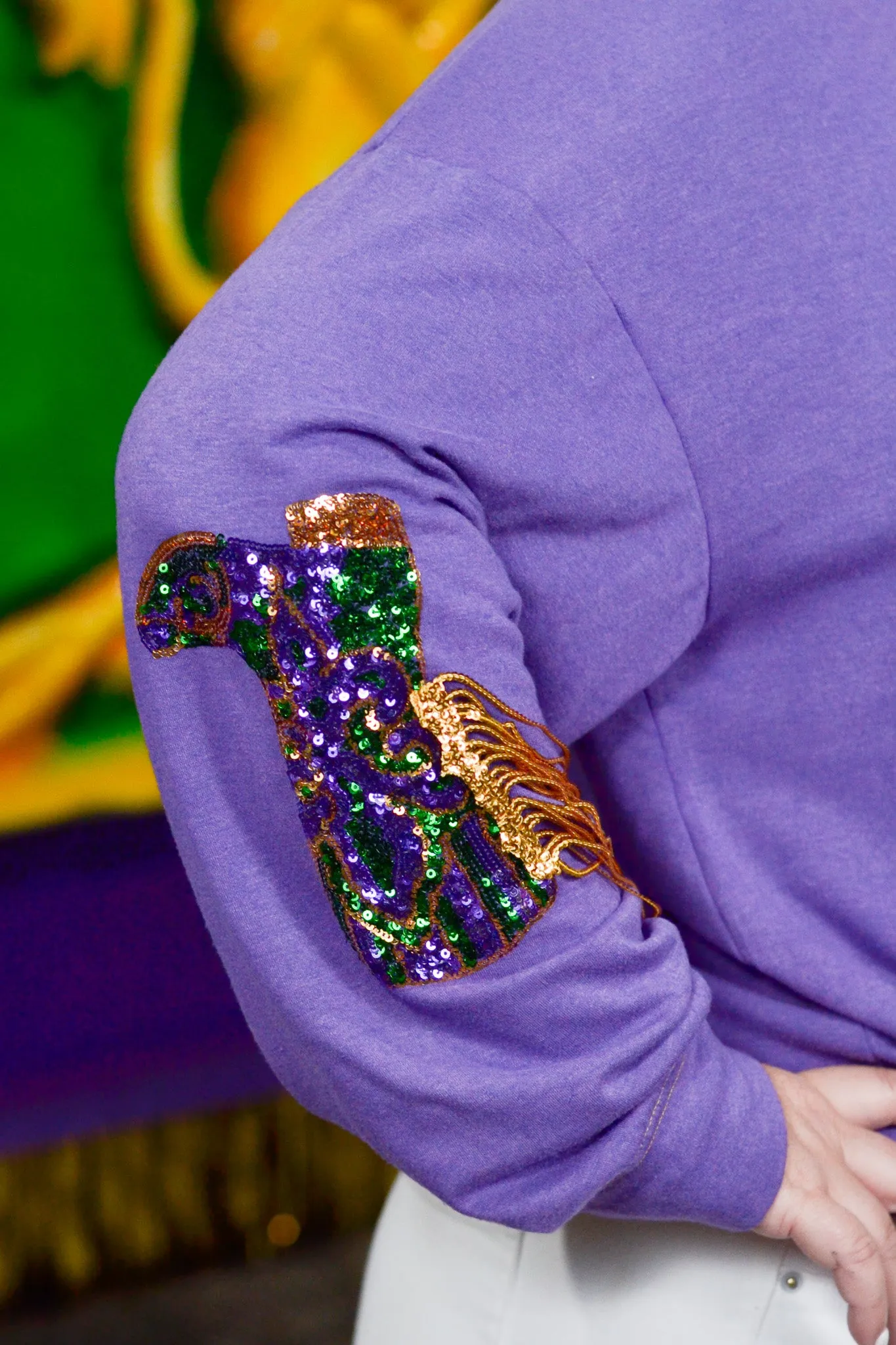 Fringed Boot Sequin Pullover