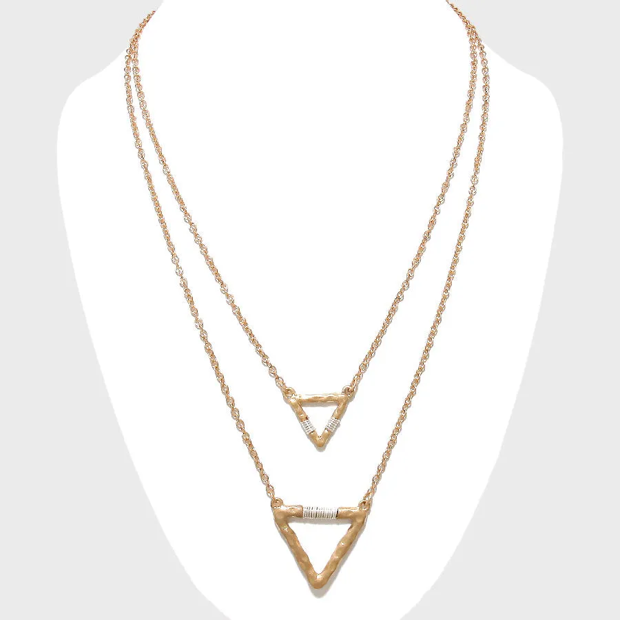 iLLASPARKZ Double Triangle Layered Necklace