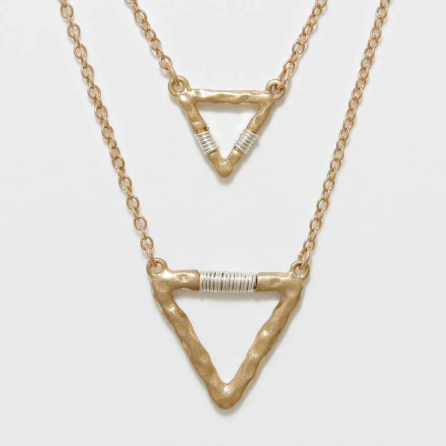 iLLASPARKZ Double Triangle Layered Necklace