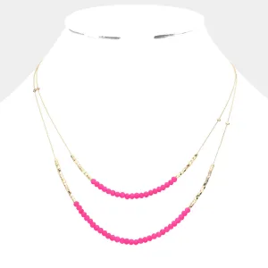 iLLASPARKZ Faceted Beaded Double Layered Bib Necklace