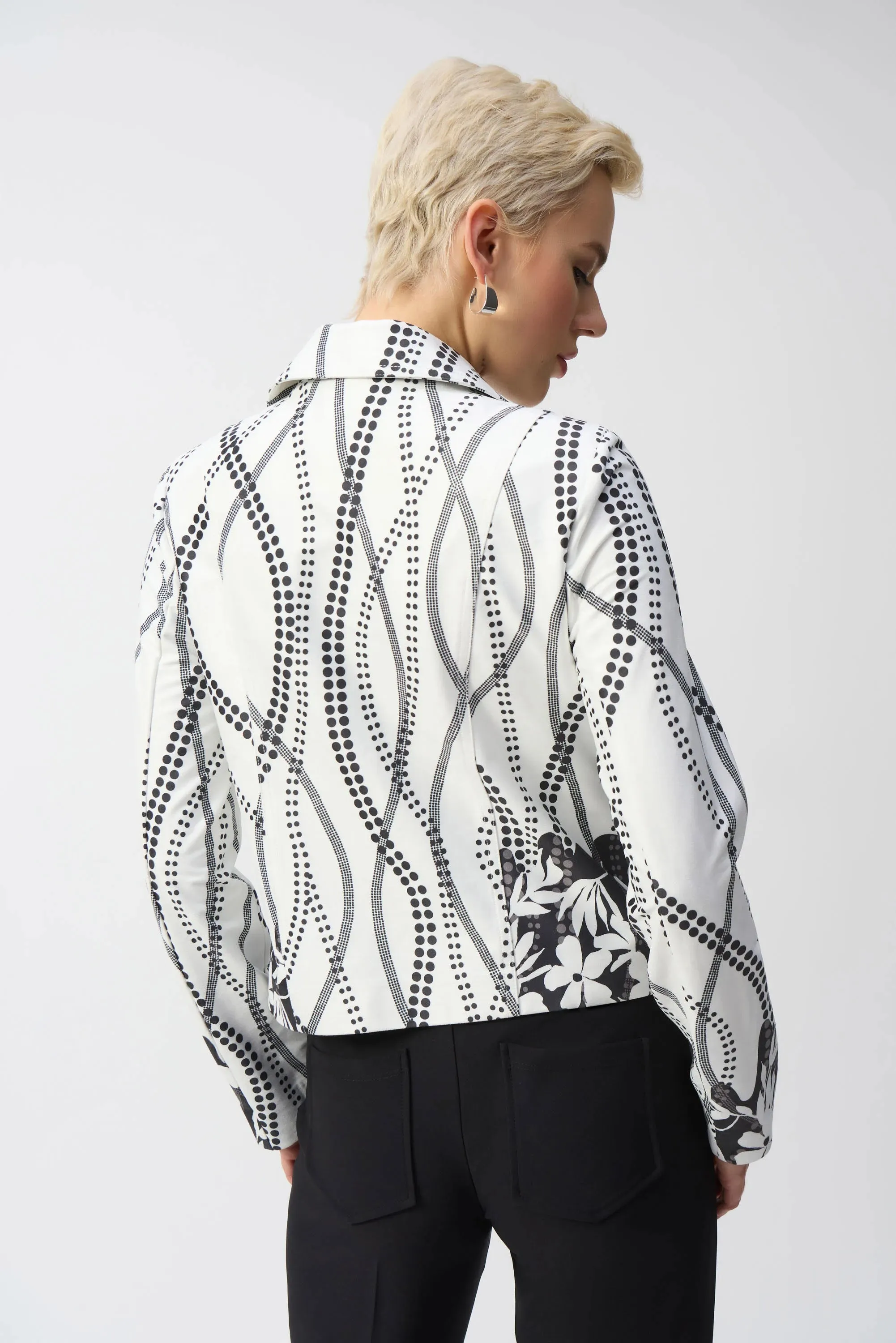 Joseph Ribkoff Faux Suede Floral Print Jacket