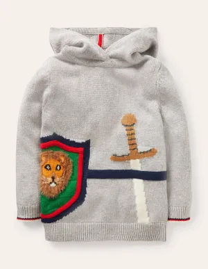 Knitted Knight Hoodie-Grey Marl Knight