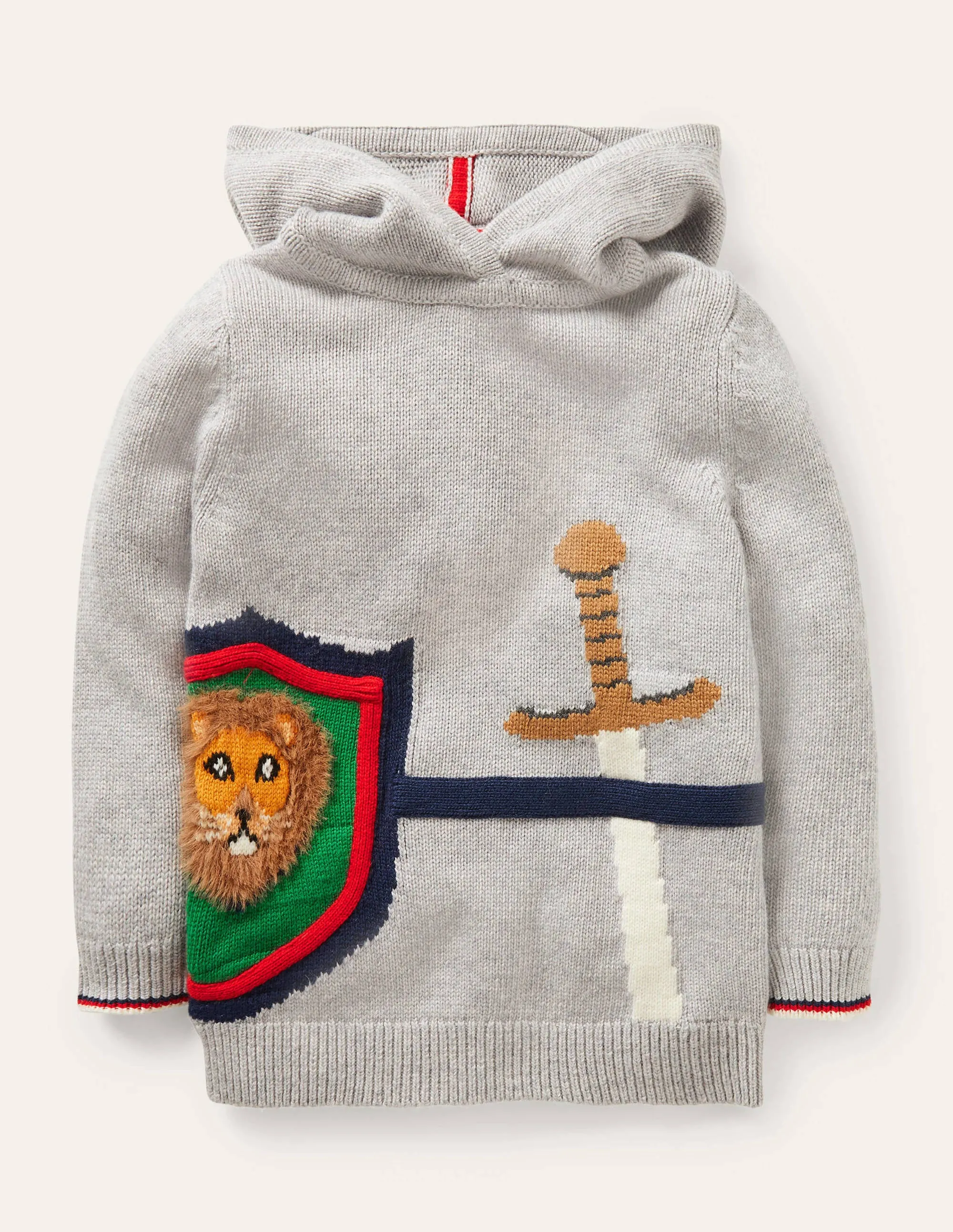Knitted Knight Hoodie-Grey Marl Knight