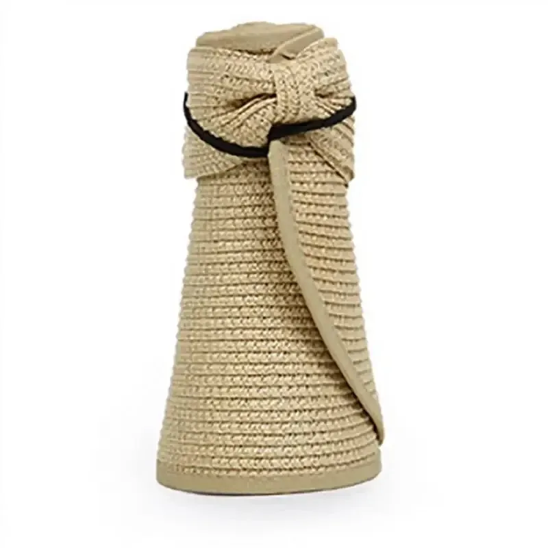 LAMAXPA New Women Summer Visor Hat  Foldable Wide Brim Beach Straw Hat