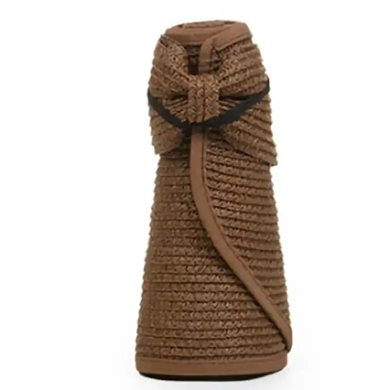 LAMAXPA New Women Summer Visor Hat  Foldable Wide Brim Beach Straw Hat