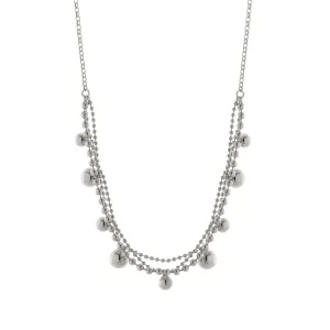 Layered Bead Charm Necklace
