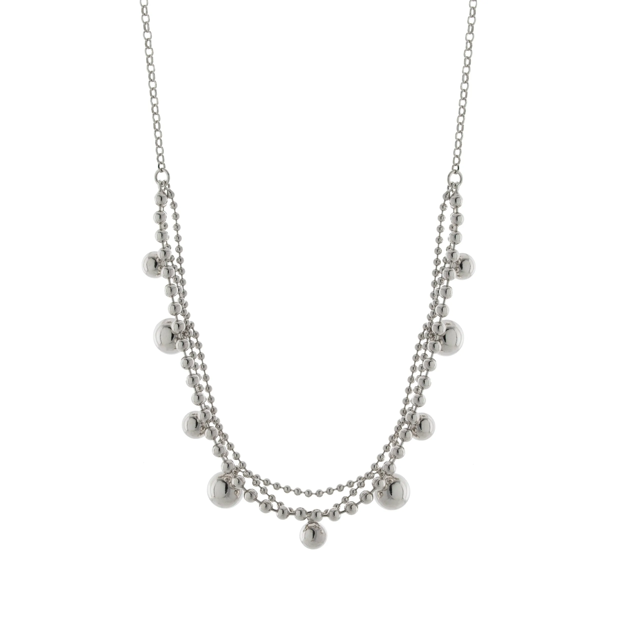 Layered Bead Charm Necklace