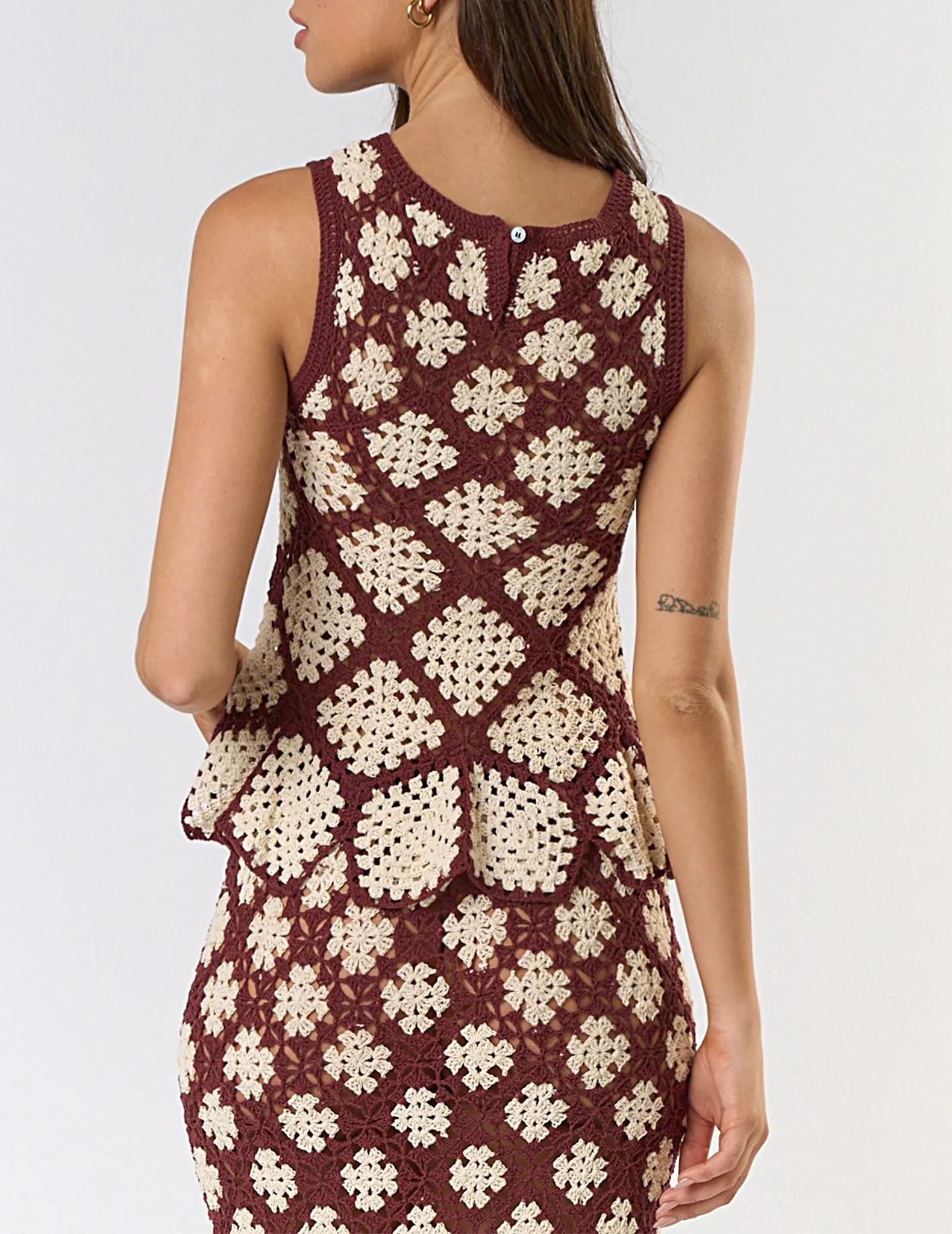 Layla Coco   Ecru Crochet Top