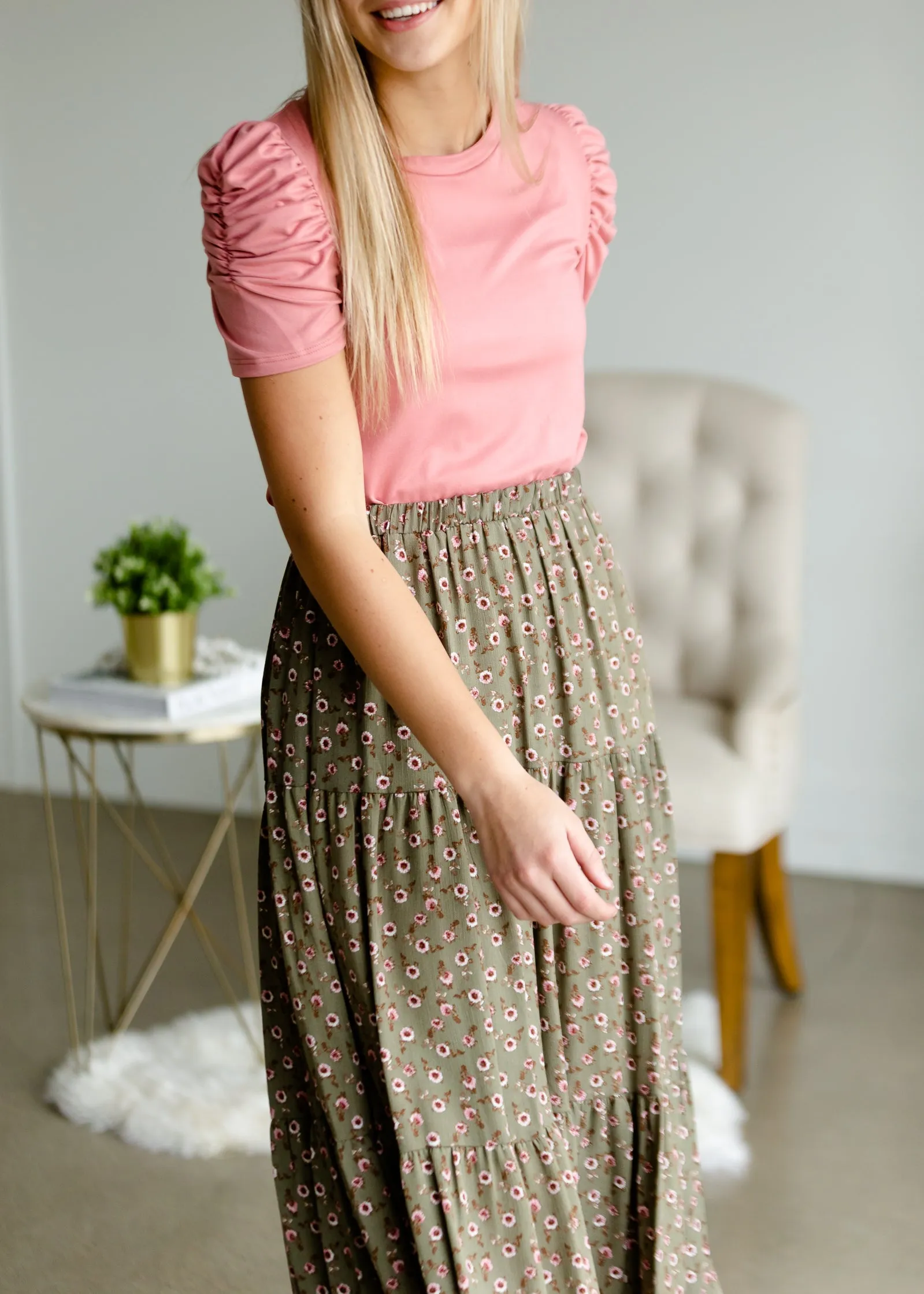 Mauve Puff Sleeve Top - FINAL SALE