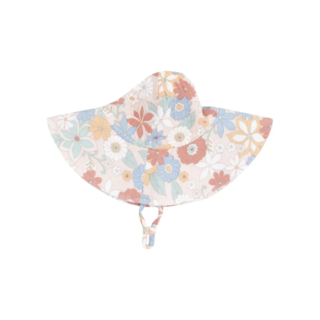Muslin Wide Brim Sunhat - Tropical Retro Floral by Angel Dear