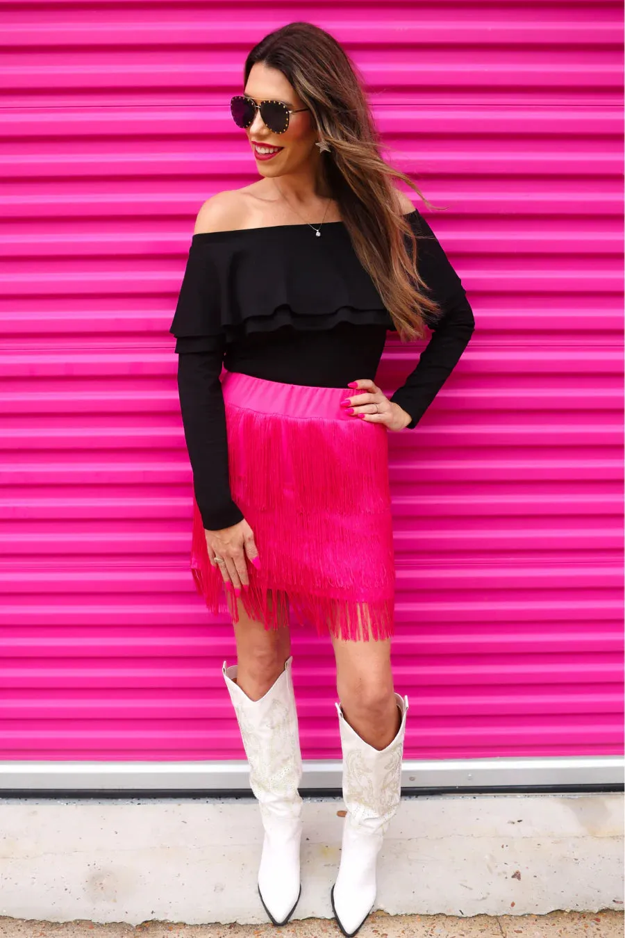 Signature Moves Fringed Skort