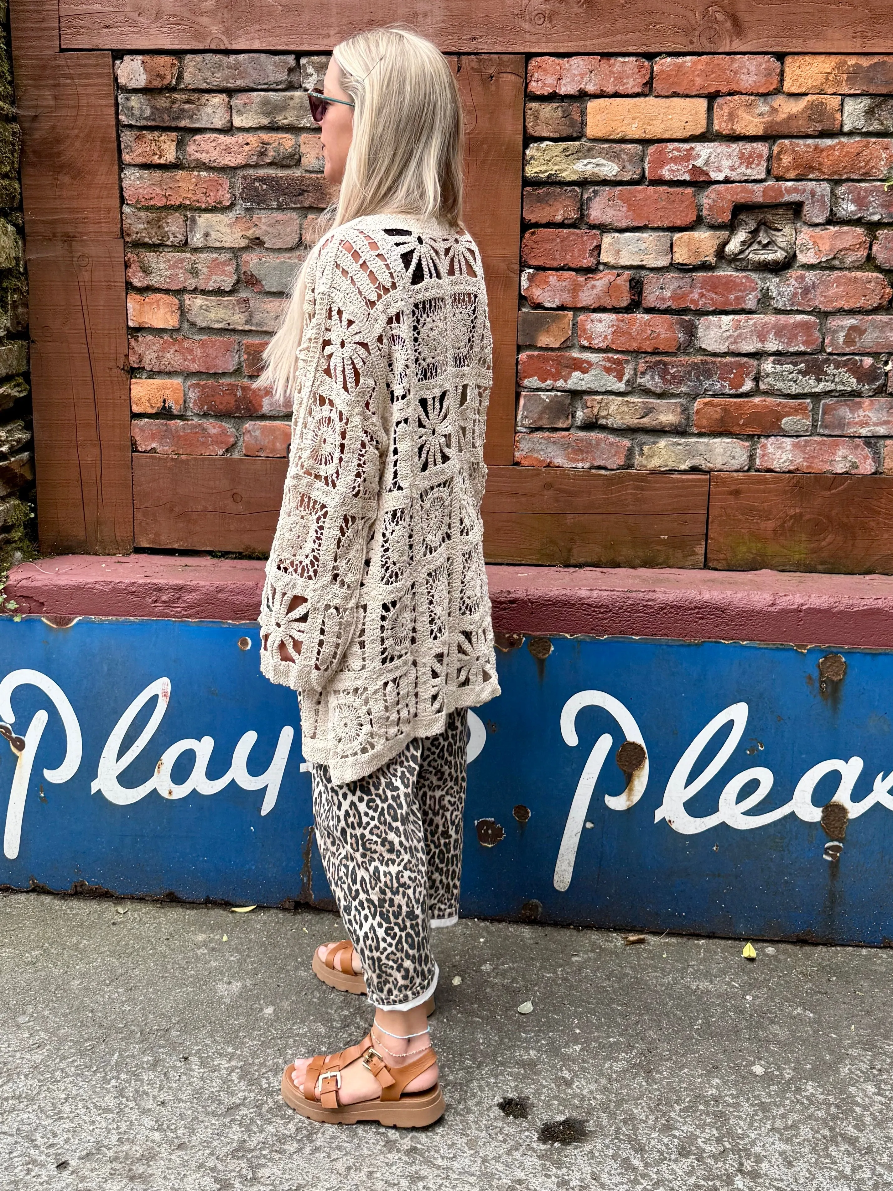 Square crochet cardigan