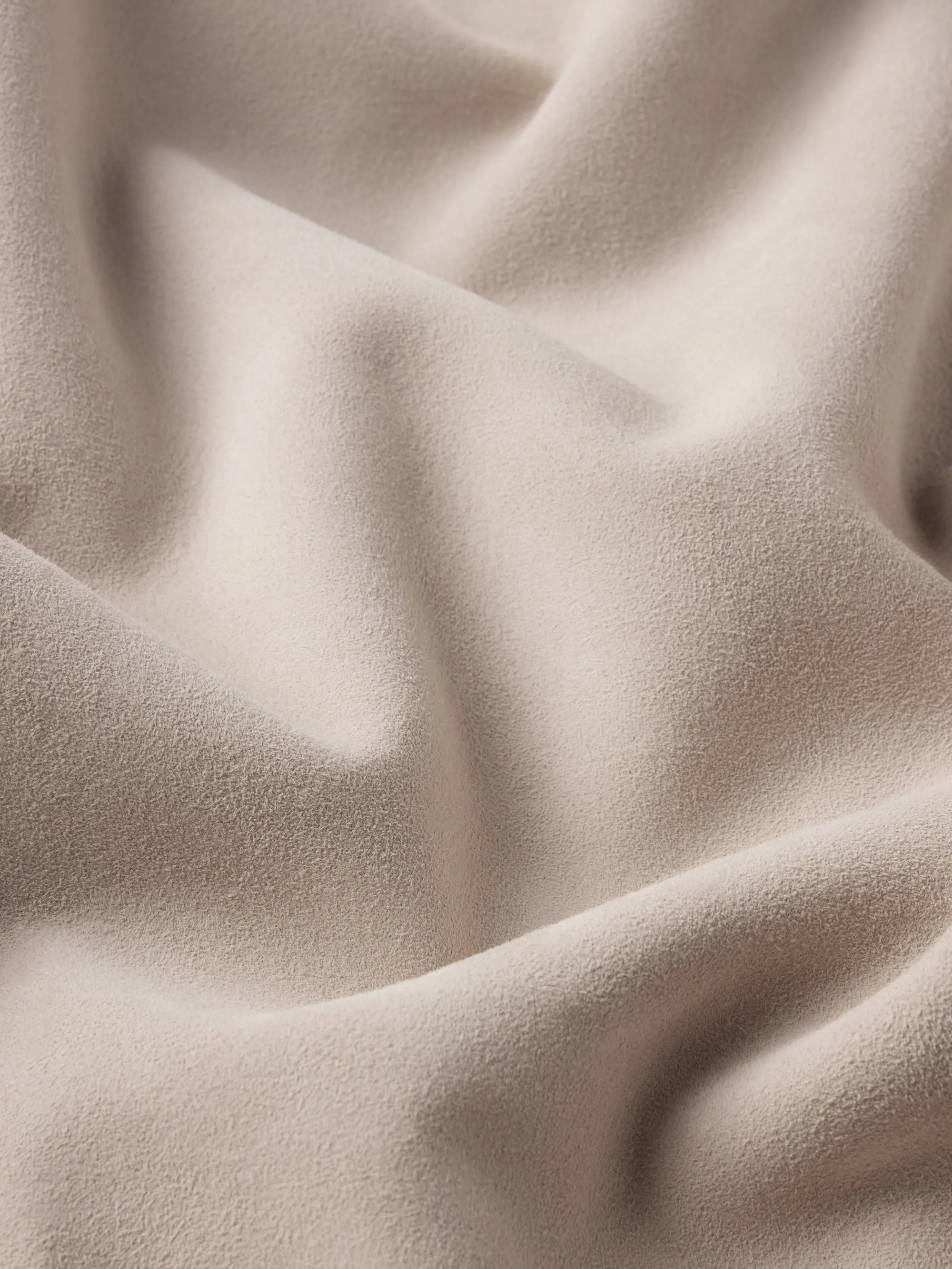 Suede Overshirt -- Stone Beige