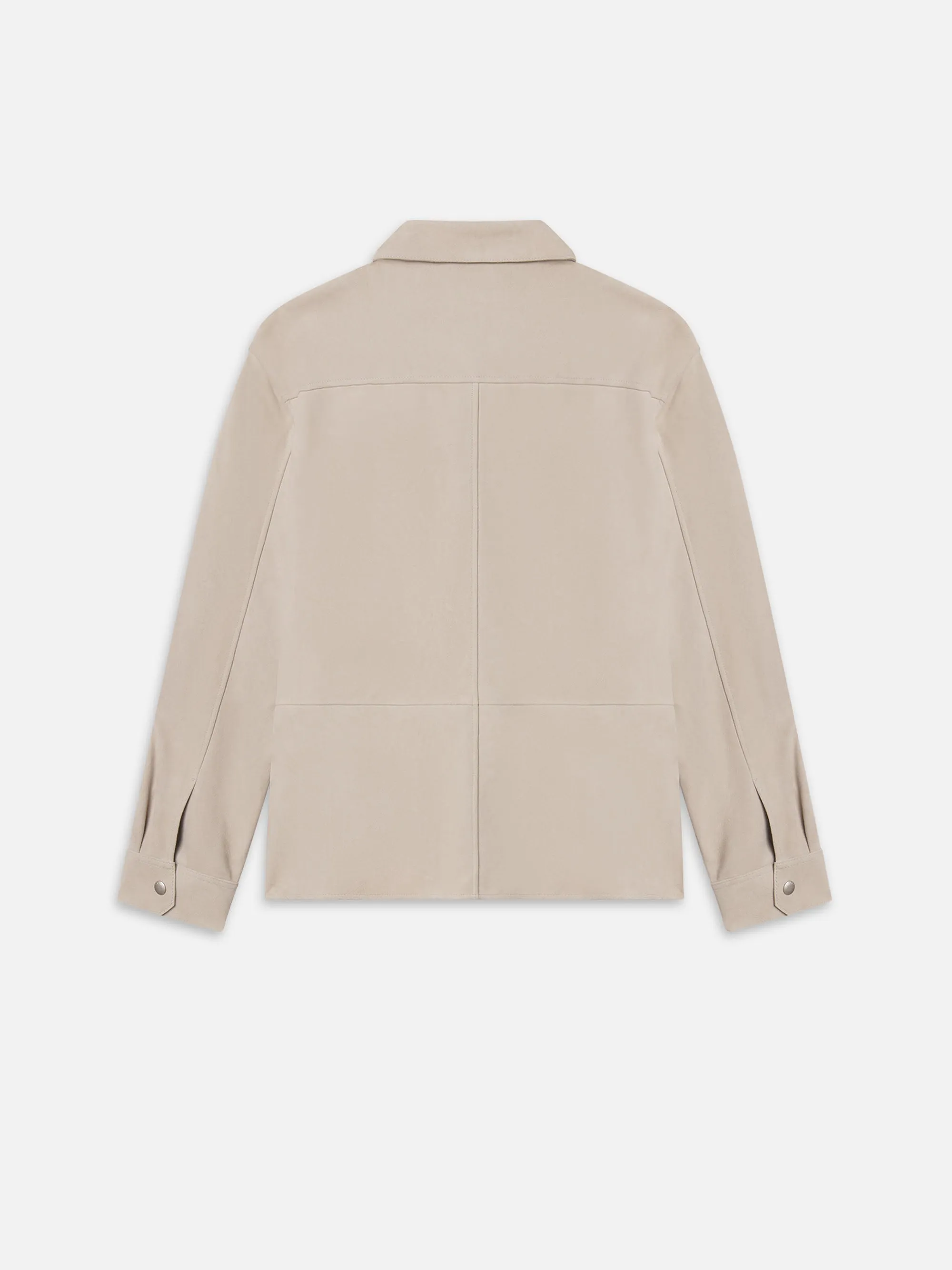 Suede Overshirt -- Stone Beige