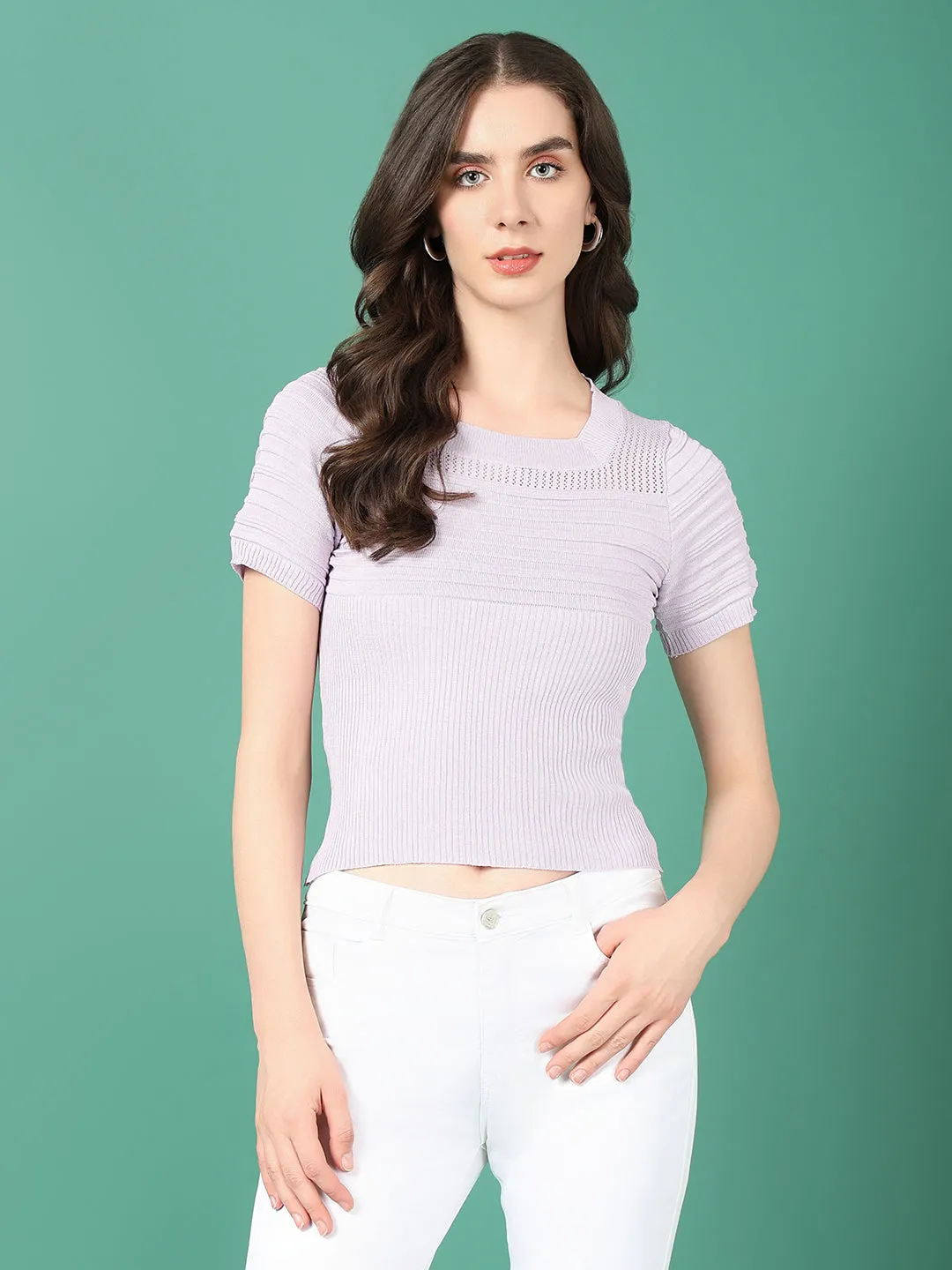 Women Lavender Crochet Top