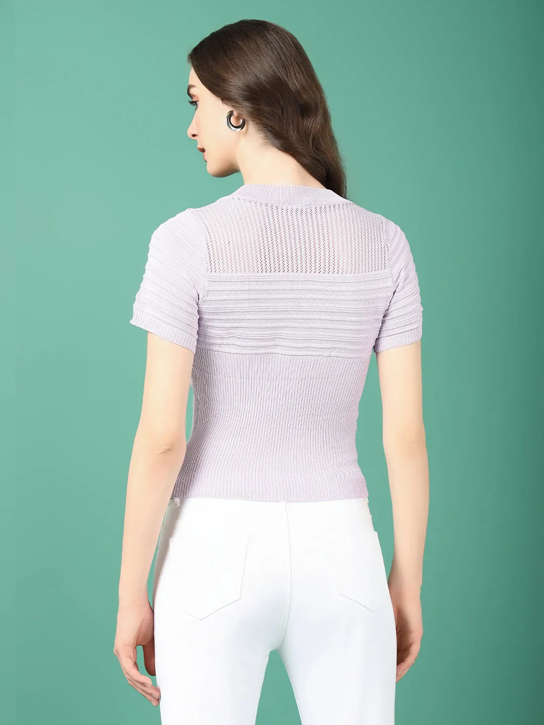 Women Lavender Crochet Top