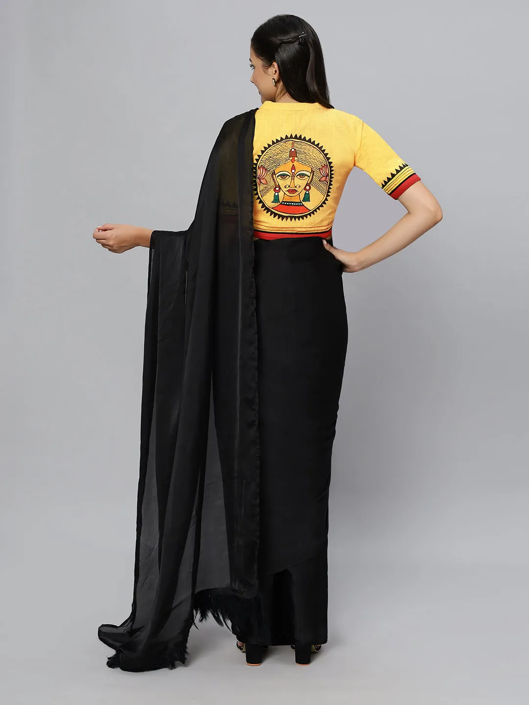 Yellow Hand Painted Cotton Blouse